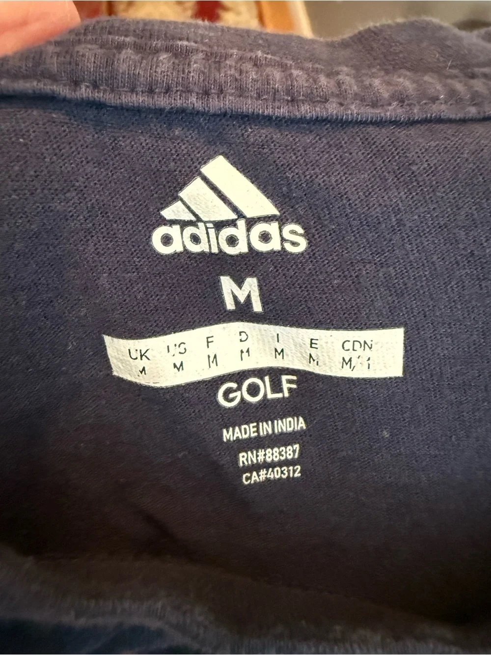 Adidas Golf Logo T Shirt Men's Short Sleeve Navy Blue Sz M
